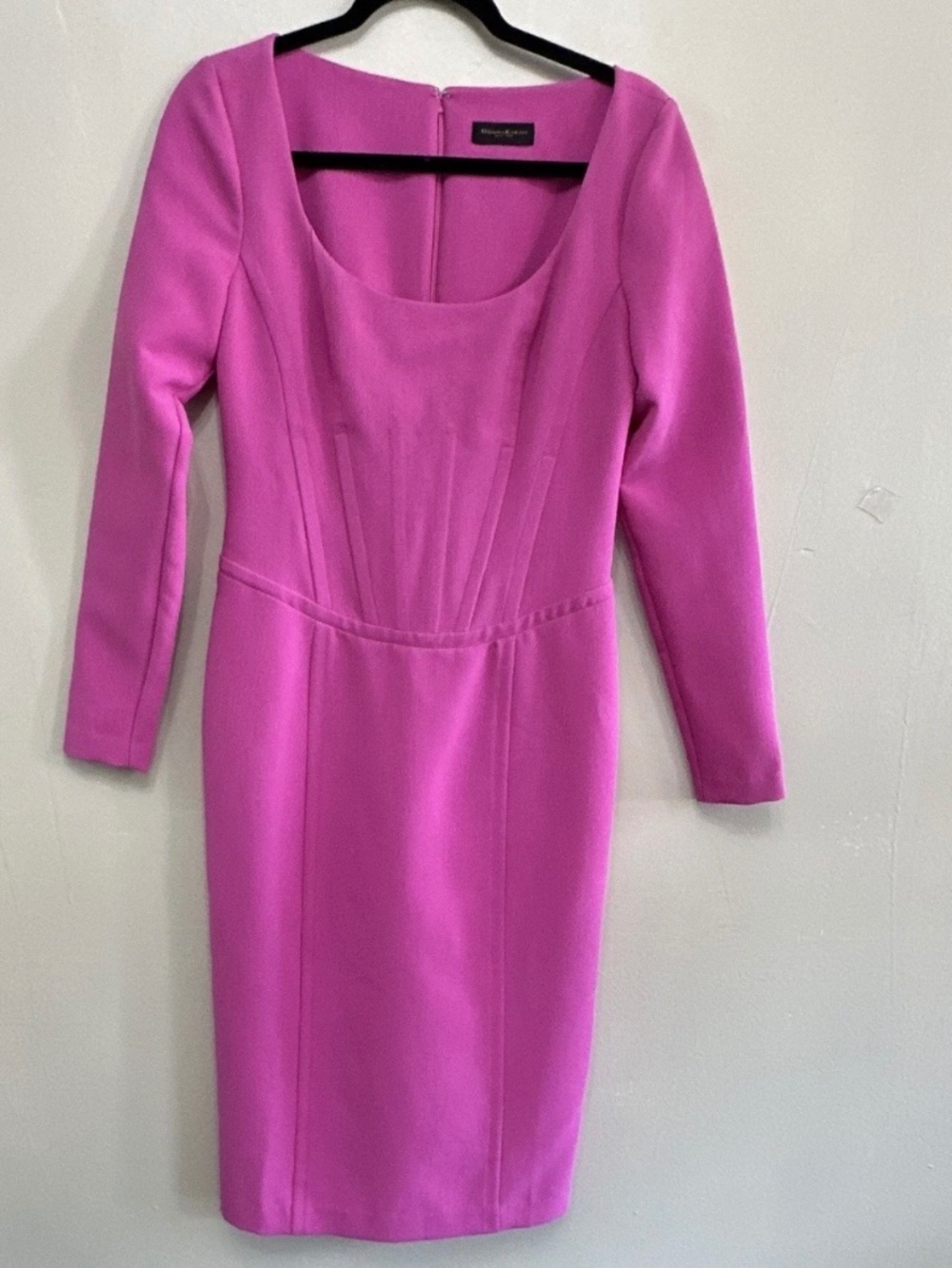 Donna Karan New York Dress Size 6 Pink Corset Top Midi Dress